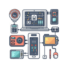 Fototapeta premium Interconnected Smart Devices A Visual Representation of Modern Technology