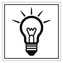 Light Bulb Icon with Radiating Rays for Creative Ideas and Inspiration