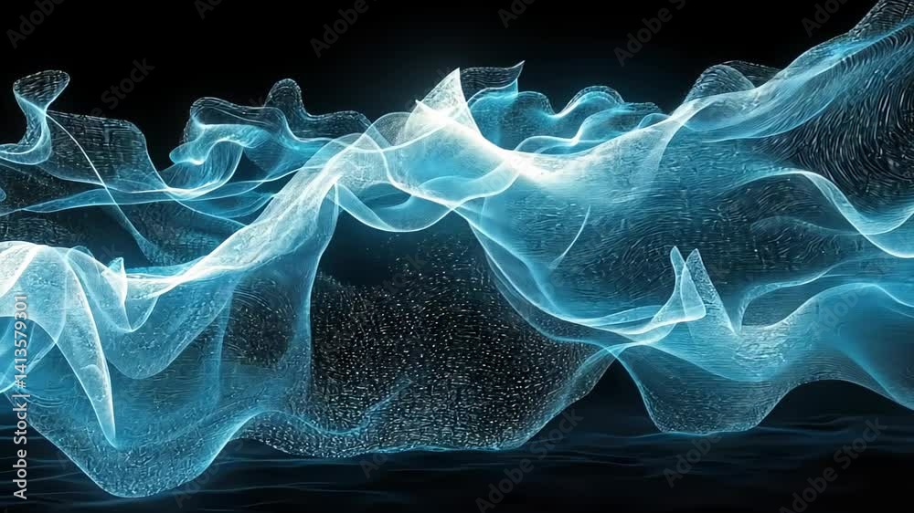 Fototapete Illuminating waves create enchanting patterns in a dark space with mesmerizing colors and dynamic movement Generative AI