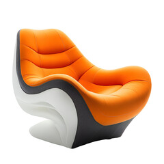 Obraz premium Modern Orange and White Armchair Stylish Lounge Chair
