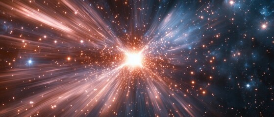 Radiating abstract black hole cosmic space digital art surreal environment artistic viewpoint o-shaped light emission