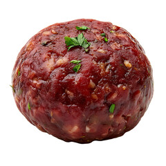 Raw Beef Meatball Ready to Cook Herb Garnish,