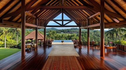 Luxurious tropical veranda with panoramic views