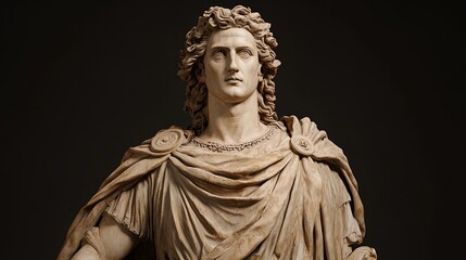 Marble Statue of Greek God Apollo with Intricate Details