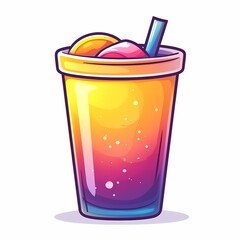 Tropical Summer Smoothie and Juice Illustration: Vibrant Beverages and Refreshing Drinks for Social Media