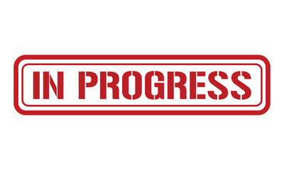 IN PROGRESS red stamp text vector, rubber stamp