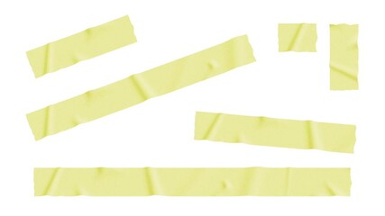 Yellow washi tape loop animation. Six ripped strips for paper collage projects - Powered by Adobe