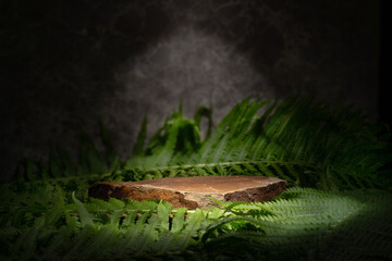 natural stones with texture for podium background.real brown stones with texture on dark background for presentation of products cosmetics perfumery makeup jewelry medicine pharmacology