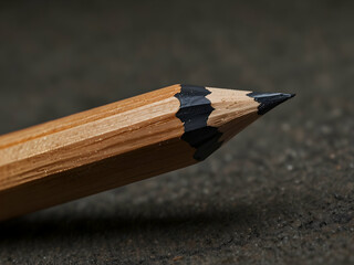 Obraz premium Wooden Pencil with Sharpened Graphite Tip and Smooth Hexagonal Body