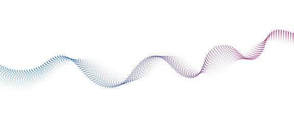 Fototapeta premium Flowing Dot Wave halftone gradient pattern on transparent background 