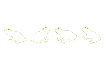 Tree Frog Outline Icon Set. Animal Illustration Design