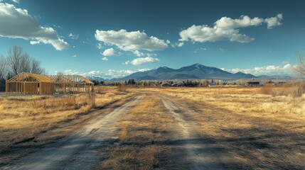 Rural Road, New Home Construction, Mountain View, Winter