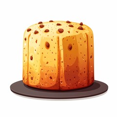 Delicious Animated Dessert Illustration. Vanilla Cake and Pudding Treats Featuring Sweet Toppings and Wholesome Culinary Design