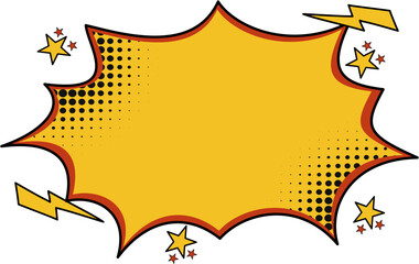 Vector Comic Explosion Speech Bubble with Pop Art Style – Colorful Cartoon Boom Burst Element with Halftone Effect for Banner, Poster, and Social Media Design