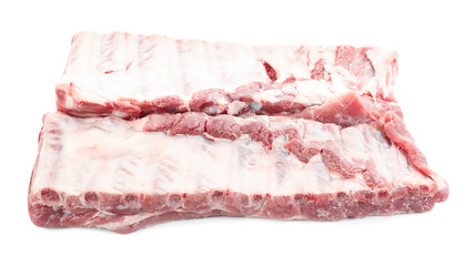 Fresh raw pork ribs isolated on white