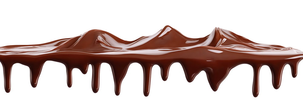 Liquid chocolate background texture, on transparent background, High quality PNG file