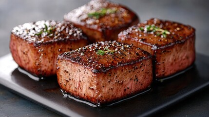 Delicious seared salmon dish gourmet food photography restaurant menu image