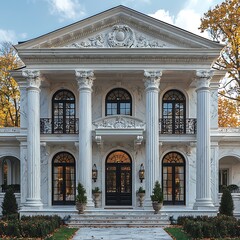 Fototapeta premium Historical georgian house surrounded by greenery high resolution picture