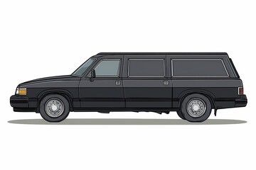 Classic Black Van Vector Graphic: Iconic Vehicle Illustration for Modern Transportation Art