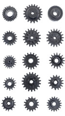 Arrangement of Gears on Transparent Background an Isolated Illustration