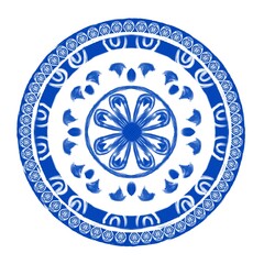 Hand drawn floral design round frame with textured line. botanical, natural theme. for decoration, wallpaper, background, home decor, ceramic, fabric, tile. flower style.