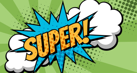 Obraz premium Super - Comic Expression Vector Text