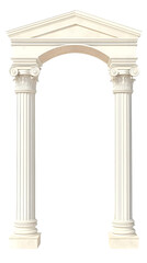 Naklejka premium Classical Archway Illustration in White on Transparent Background