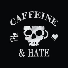 Skull Vector and Typography T-Shirt Design for Bold Street wear Style