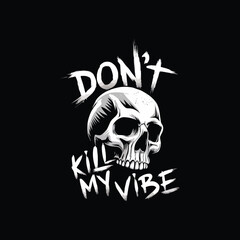 Skull Vector and Typography T-Shirt Design for Bold Street wear Style