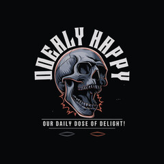 Skull Vector and Typography T-Shirt Design for Bold Street wear Style
