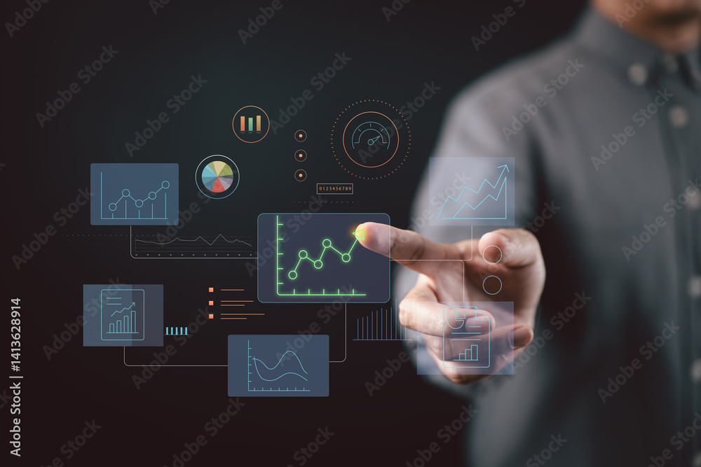 Leinwandbilder Interactive data visualization for real-time performance analysis and insights.
