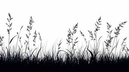 Ornamental Grasses Silhouetted: Minimalist Botanical Landscape Design