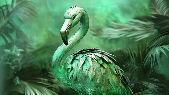 Green Flamingo Bird Animation