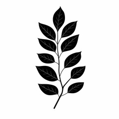 Minimalist Botanical Silhouette: Elegant Black and White Organic Nature Design