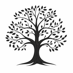 Obraz premium Elegant Tree Silhouette Vector Design: Whimsical Botanical Art and Eco-Friendly Floral Patterns