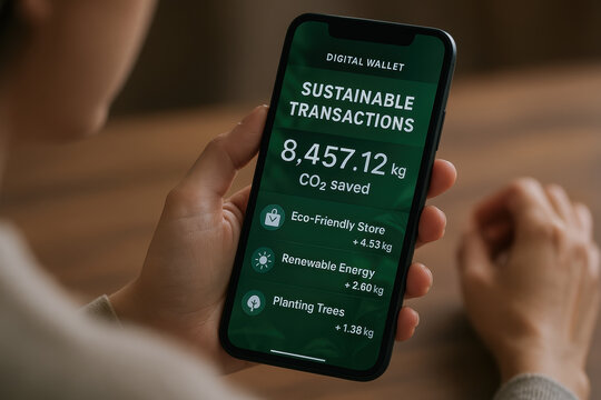 Sustainable transactions are visual metaphors for ethical messaging showcasing eco friendly choices and their impact on environment