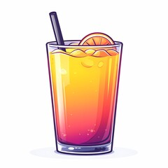 Refreshing Tropical Citrus Beverage Illustration: Vibrant Summer Juice Design