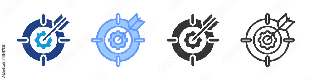 Poster goal icon set multiple style collection