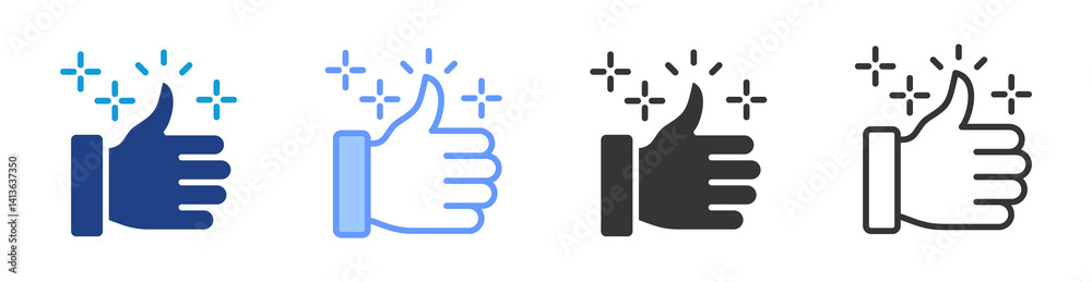 Poster appreciation icon set multiple style collection