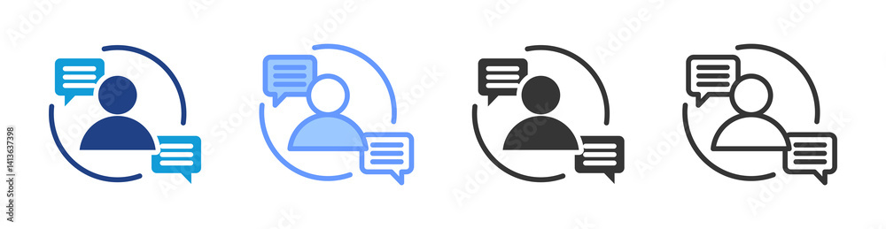 Poster Feedback icon set multiple style collection