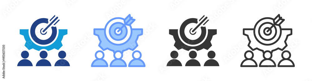 Aufkleber purpose icon set multiple style collection