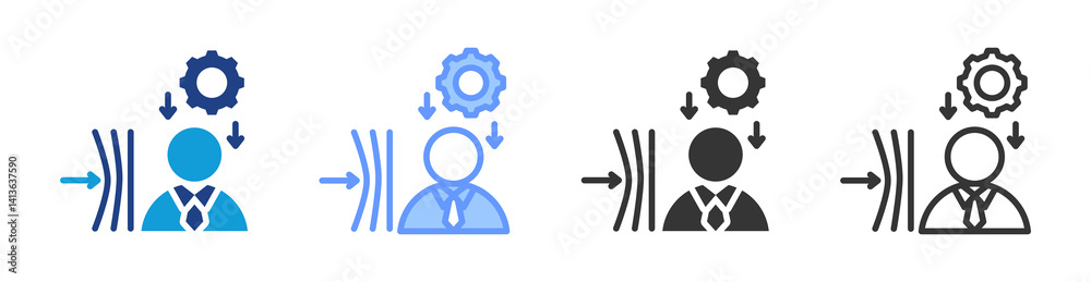 Poster Resilience icon set multiple style collection