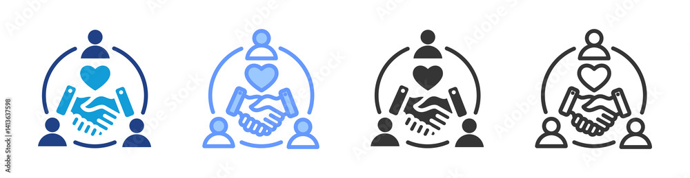 Poster respect icon set multiple style collection