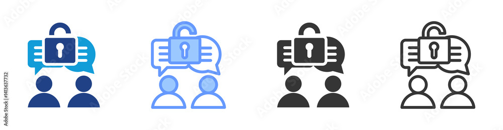 Poster Openness icon set multiple style collection