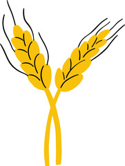 Golden Wheat Stalks Illustration
