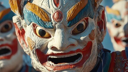 Fototapeta premium Monk Dancing at Takthok Tsechu Festival in Vibrant Traditional Attire