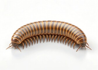 Fototapeta premium Giant African Millipede Close Up Arthropod Macro Photography Brown and Beige Invertebrate