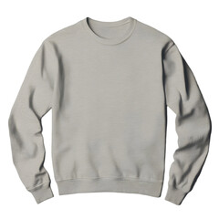 Gray Sweatshirt Isolated on Transparent Background Blank Apparel Photo