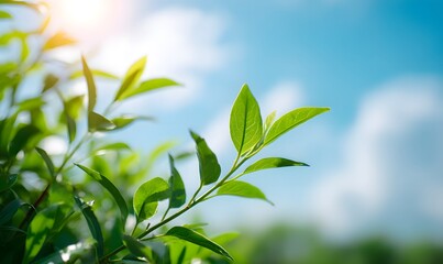 Obraz premium vibrant, and professionally captured high-resolution stock photo of a serene summer scene, exuding warmth and tranquility, with a shallow depth of field, showcasing lush green foliage, Generative AI