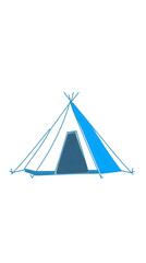 Illustration Of A Blue Tent Shelter Isolated On Transparent Background